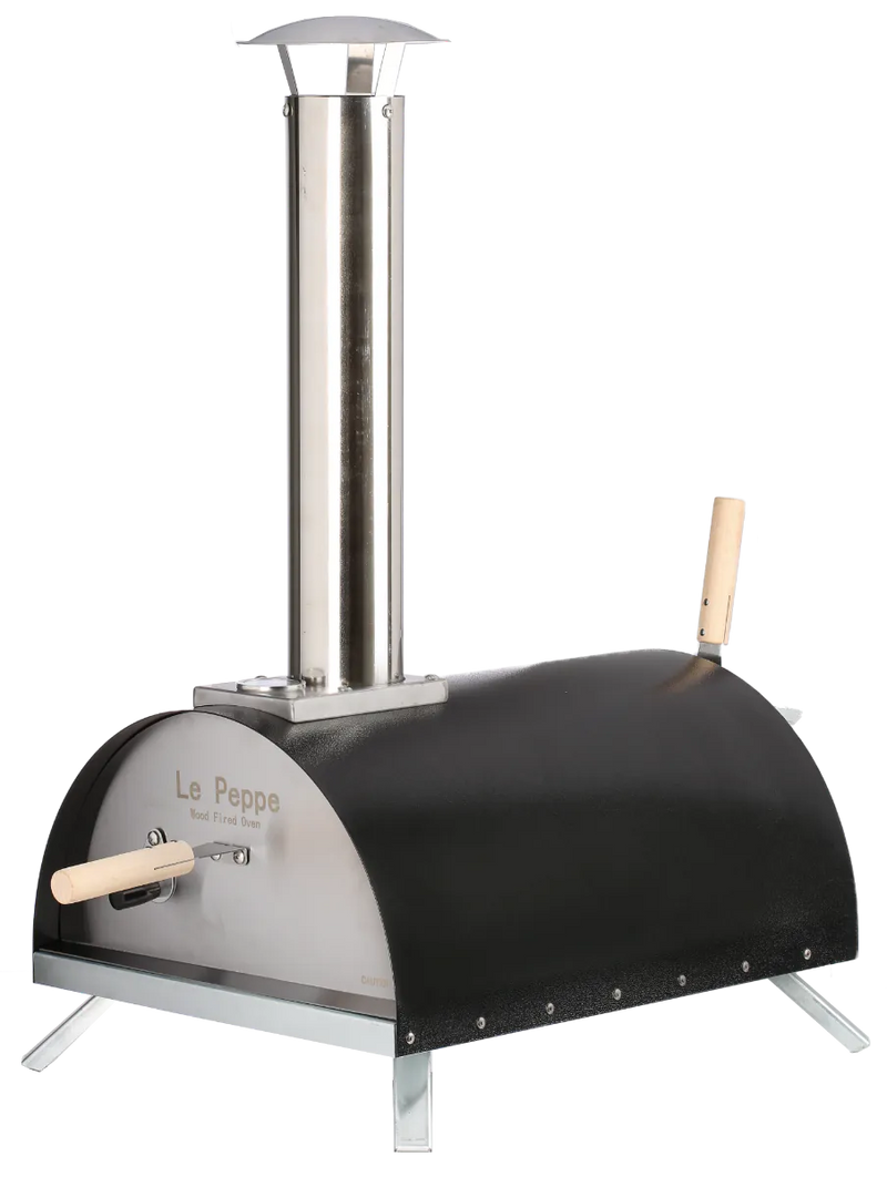 WPPO Le Peppe Portable Eco Wood-Fired Oven with Deluxe Peel - Black - WKE-01-BLK