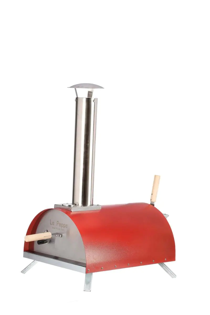 WPPO Le Peppe Portable Eco Wood-Fired Oven with Deluxe Peel - Red - WKE-01-RED