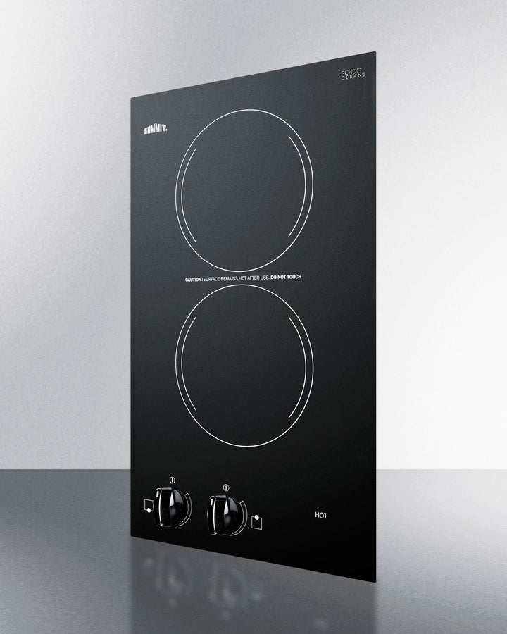 Summit - 12" Wide 230V 2-Burner Radiant Cooktop - CR2220B