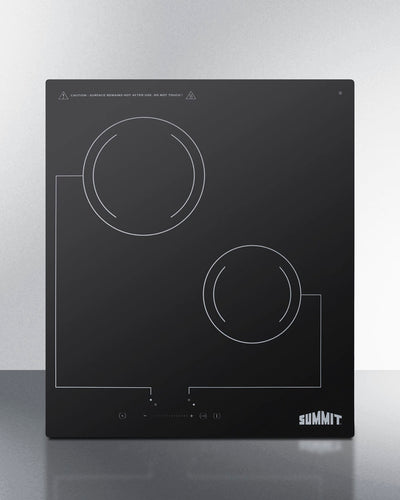 Summit - 18" Wide 220V 2-Burner Radiant Cooktop - CR2B228T