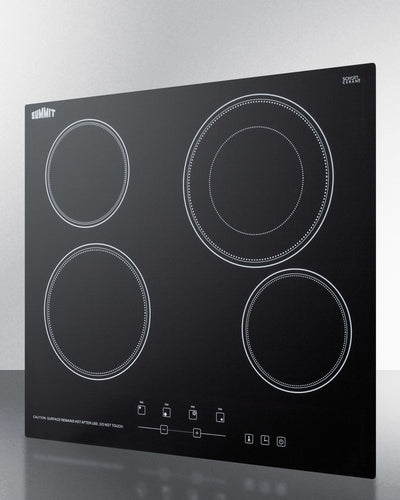 Summit - 24" Wide 230V 4-Burner Radiant Cooktop - CR4B23T5B