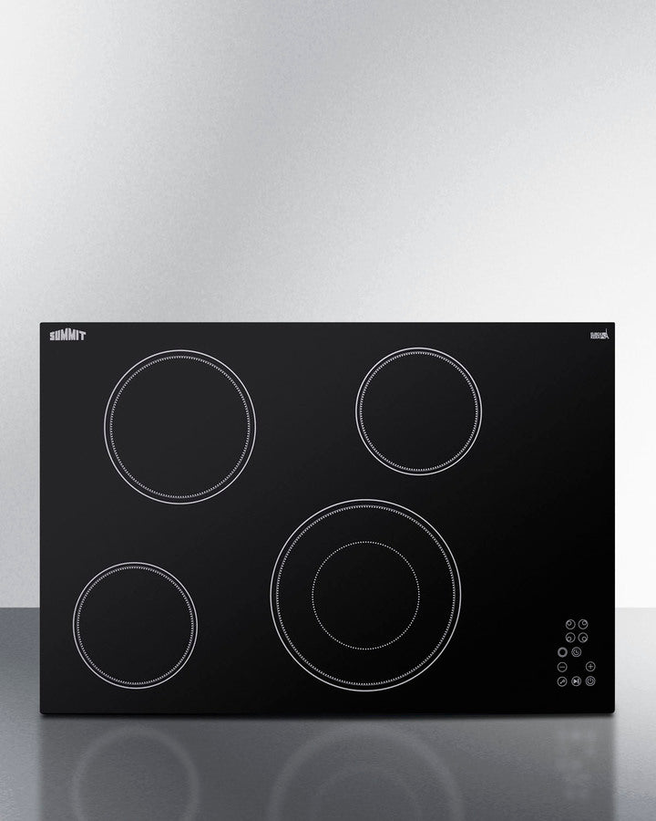 Summit - 30" Wide 208-240V 4-Burner Radiant Cooktop - CR4B30T11B