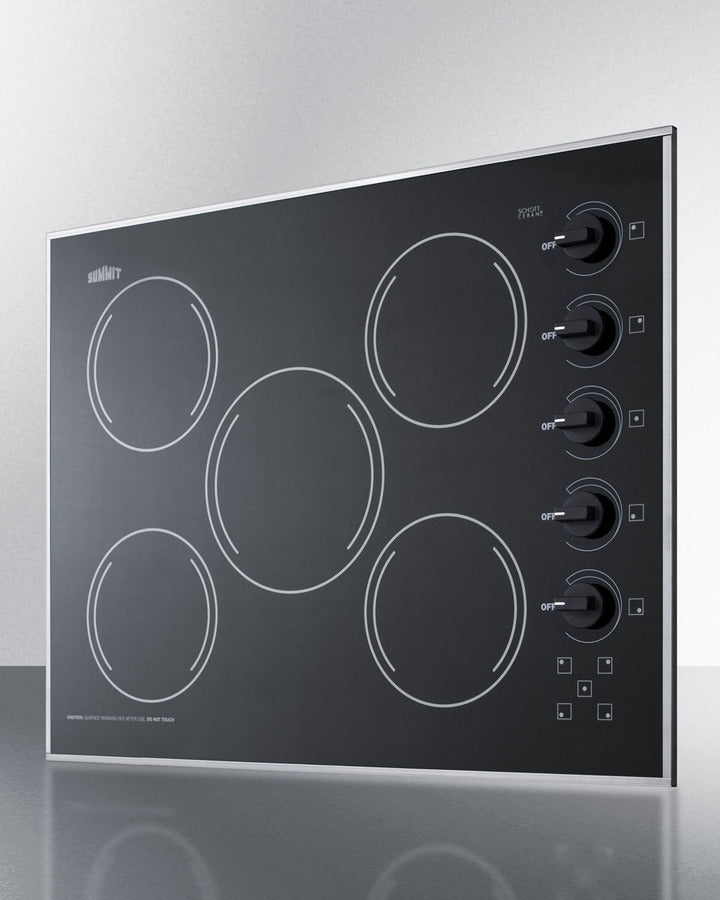 Summit - 27" Wide 230V 5-Burner Radiant Cooktop  CR5B273B