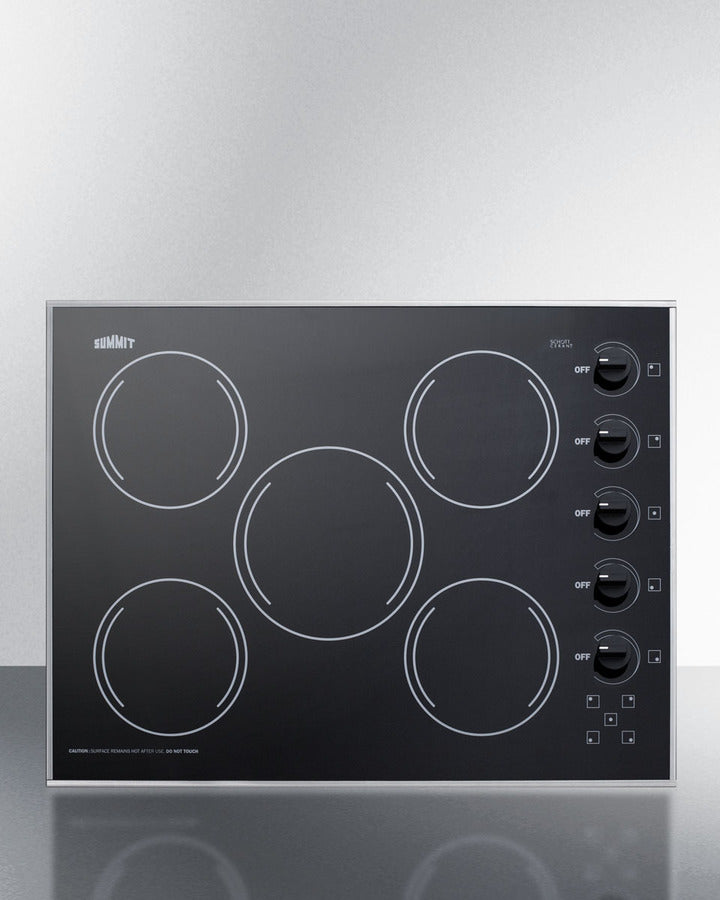 Summit - 27" Wide 230V 5-Burner Radiant Cooktop  CR5B273B