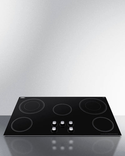 Summit - 36" Wide 208-240V 5-Burner Radiant Cooktop - CR5B36MB