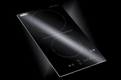 Summit - 12" Wide 230V 2-Burner Radiant Cooktop With Safety Shutoff - CRH2BT30230