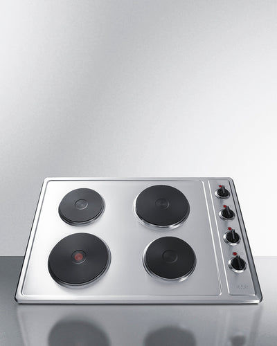 Summit - 30" Wide 208/240V 4-Burner Solid Disk Cooktop - CSD4B300