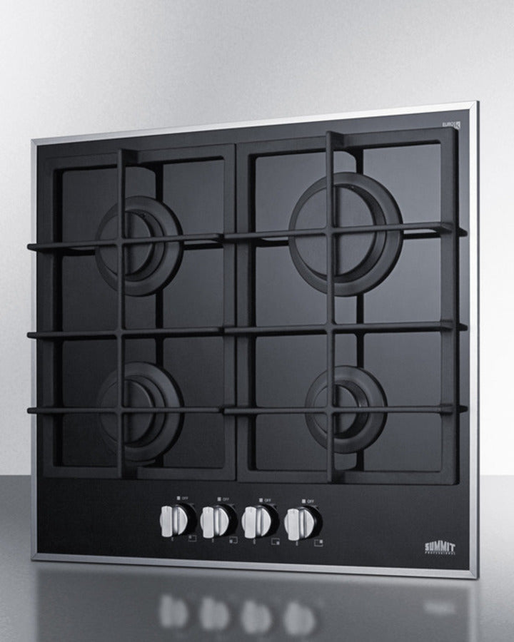 Summit - 24" Wide 4-Burner Gas Cooktop - GC424BGL