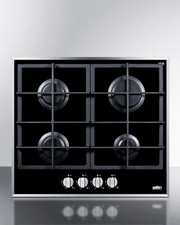 Summit - 24" Wide 4-Burner Gas Cooktop - GC424BGL