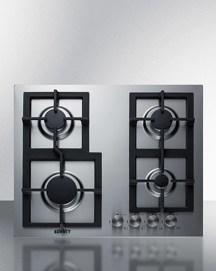 Summit - 24" Wide 4-Burner Gas Cooktop In Stainless Steel - GCJ4SS