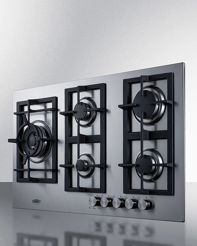 Summit - 34" Wide 5-Burner Gas Cooktop In Stainless Steel - GCJ536SS