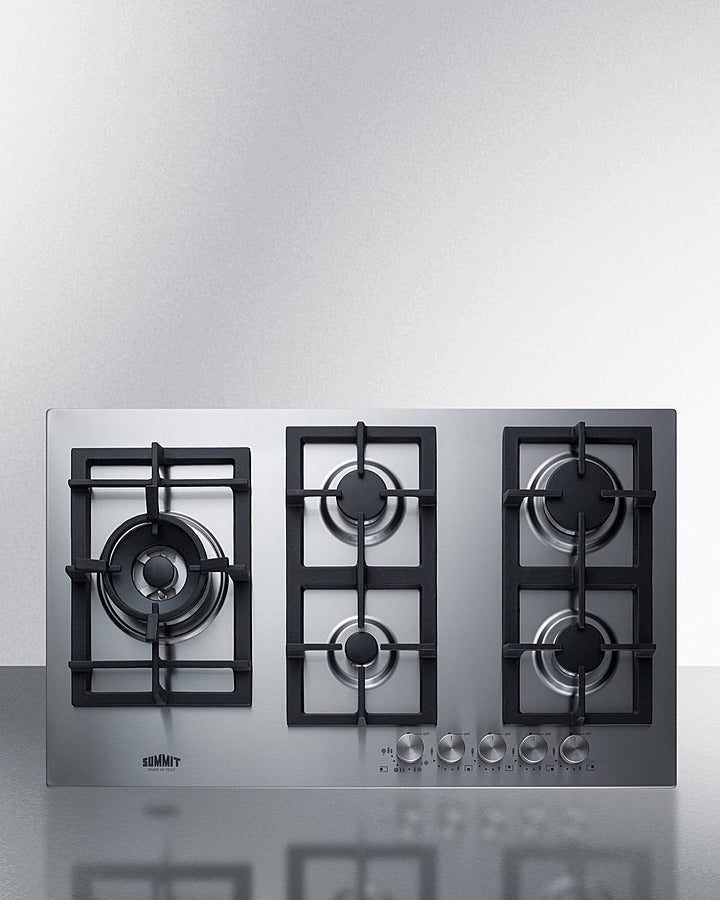 Summit - 34" Wide 5-Burner Gas Cooktop In Stainless Steel - GCJ536SS