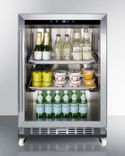 Summit 24-Inch Outdoor Beverage Center with Glass Door and Right Hinge - SCR611GLOSRI