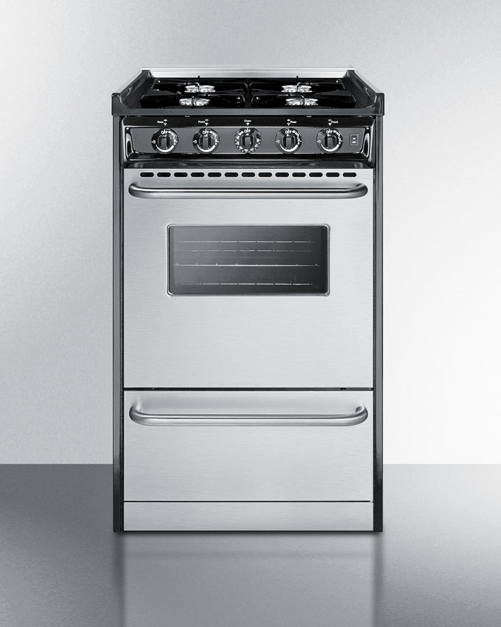 Summit - 20" Wide Gas Range, Open Burners - PRO24G