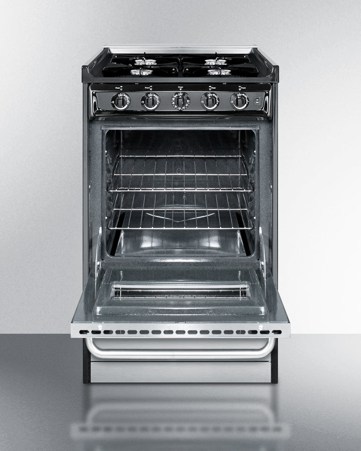 Summit - 20" Wide Gas Range, Open Burners - TNM1107BRW