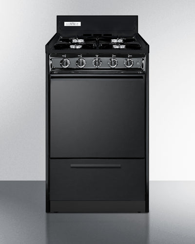 Summit - 20" Wide Gas Range, Open Burners - TNM1107C