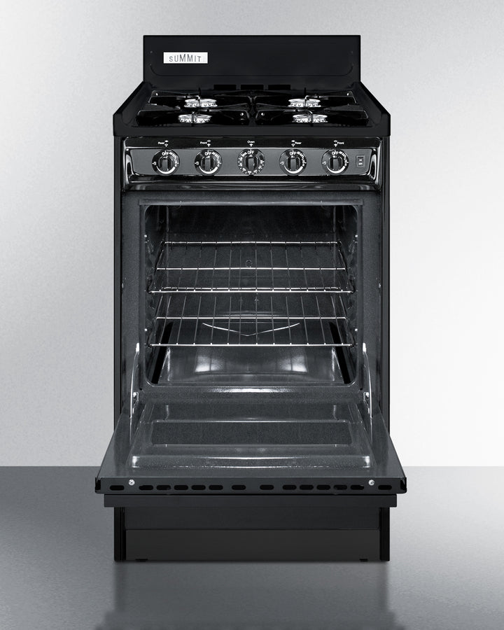 Summit - 20" Wide Gas Range, Open Burners - TNM1107C