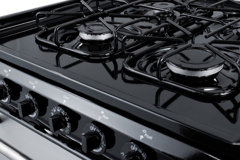 Summit - 24" Wide Gas Range, Sealed Burners - TTM6307BKSW