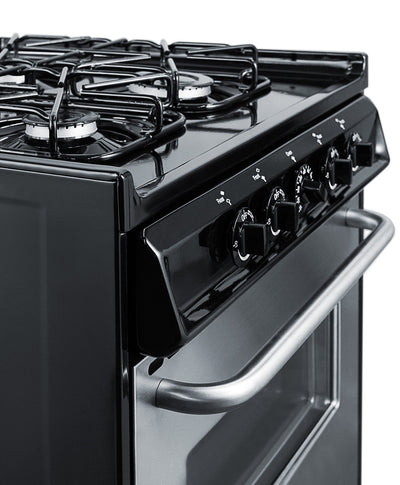 Summit - 24" Wide Gas Range, Sealed Burners - TTM6307BKSW