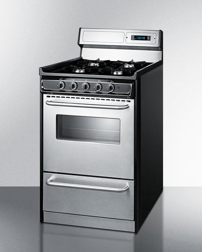 Summit - 20" Wide Gas Range, Open Burners - TNM1307BKW