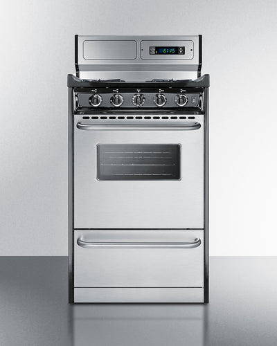 Summit - 20" Wide Gas Range, Open Burners - TNM1307BKW