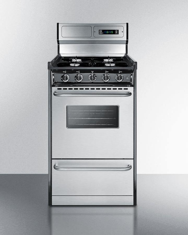 Summit - 20" Wide Gas Range, Open Burners - TNM1307BKW