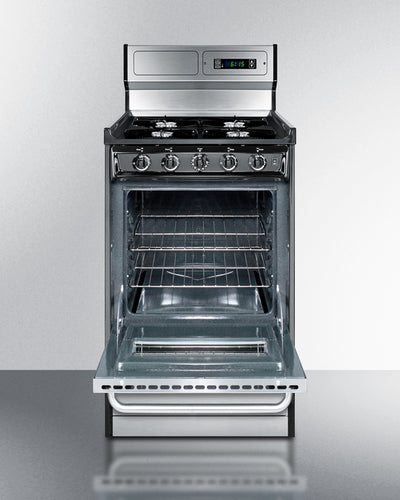 Summit - 20" Wide Gas Range, Open Burners - TNM1307BKW