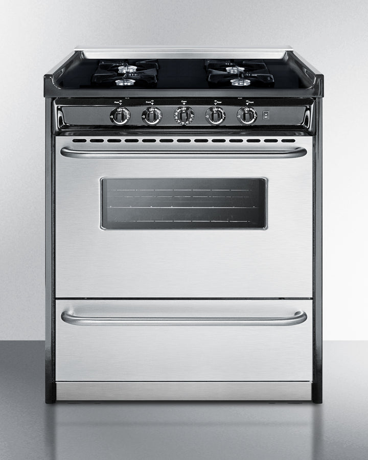 Summit - 30" Wide Gas Range, Open Burners - TNM2107BRW