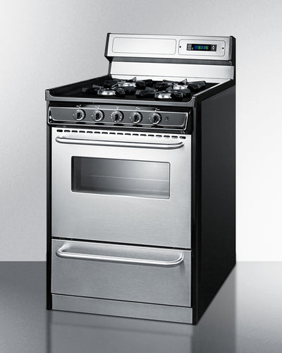 Summit - 24" Wide Gas Range, Open Burners - TNM6307BKW