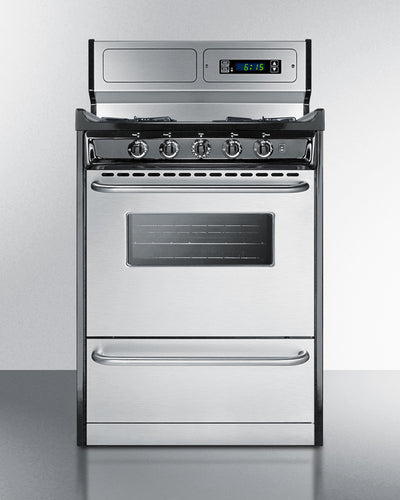 Summit - 24" Wide Gas Range, Open Burners - TNM6307BKW