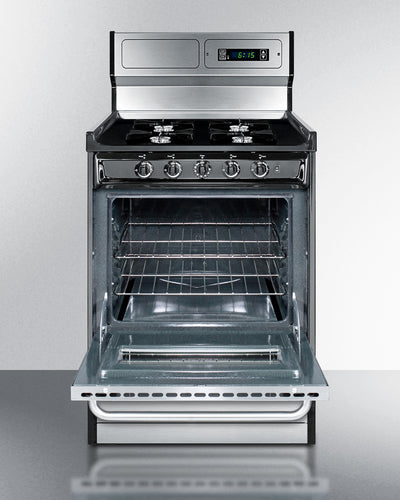 Summit - 24" Wide Gas Range, Open Burners - TNM6307BKW