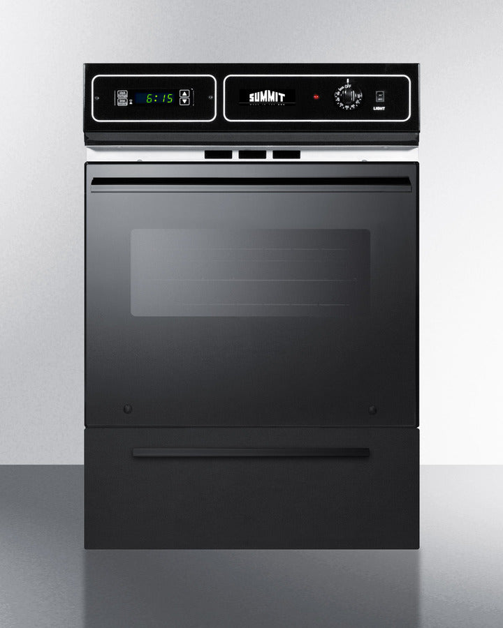 Summit 24" Wide Gas Wall Oven Black Glass - TTM7212DK