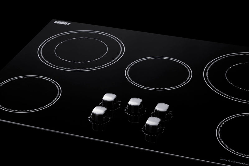 Summit - 36" Wide 208-240V 5-Burner Radiant Cooktop - CR5B36MB