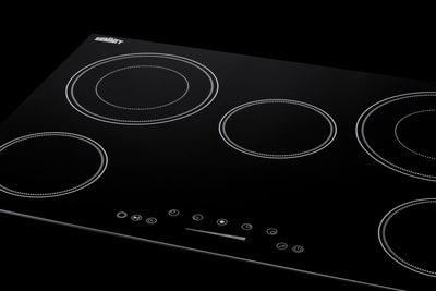 Summit - 36" Wide 208-240V 5-Burner Radiant Cooktop - CR5B36T9B