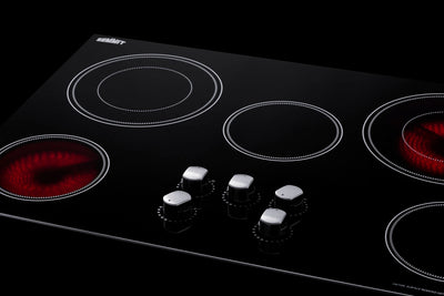 Summit - 36" Wide 208-240V 5-Burner Radiant Cooktop - CR5B36MB