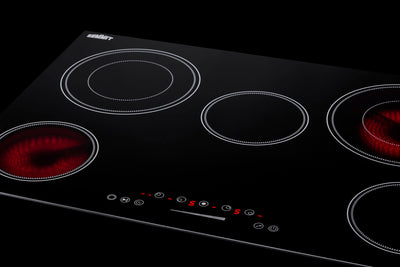 Summit - 36" Wide 208-240V 5-Burner Radiant Cooktop - CR5B36T9B