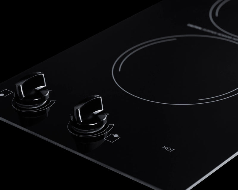 Summit - 12" Wide 230V 2-Burner Radiant Cooktop - CR2220B