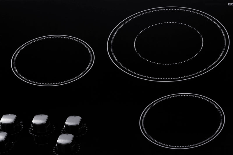 Summit - 36" Wide 208-240V 5-Burner Radiant Cooktop - CR5B36MB