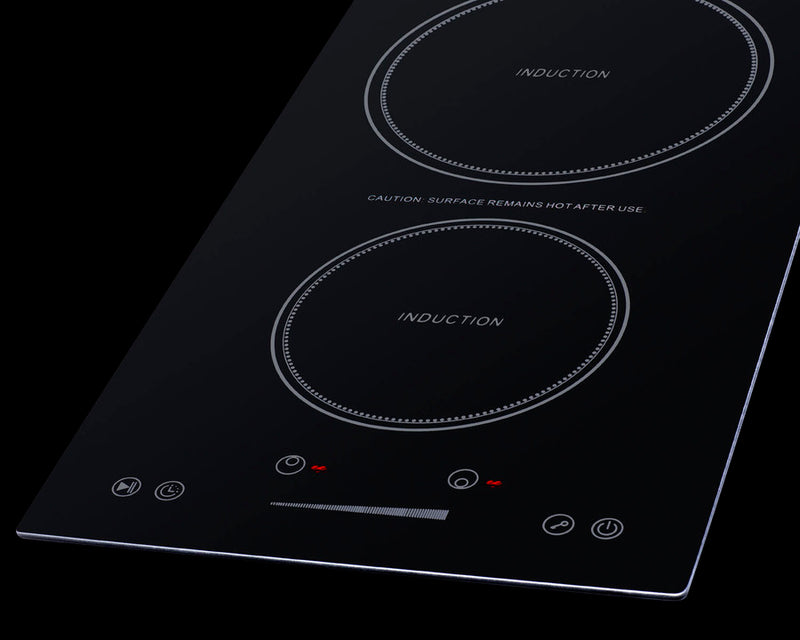 Summit - 12" Wide 115V 2-Zone Induction Cooktop, Cord Included - SINC2B115