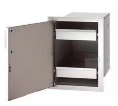 Fire Magic Select 14-Inch Left-Hinged Enclosed Cabinet Storage With Drawers - 33820-SL