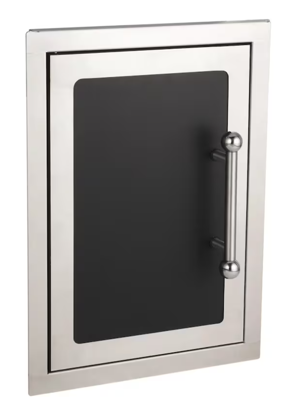 Fire Magic Echelon Black Diamond 14-Inch Left-Hinged Single Access Door - Vertical With Soft Close - 53920HSC-L