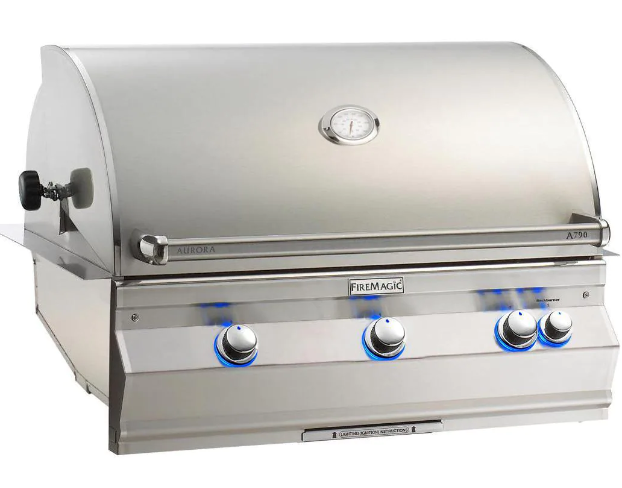 Fire Magic Aurora A790I - 36-Inch 3-Burner Built-In Grill with Analog Thermometer - Natural Gas - A790I-7LAN