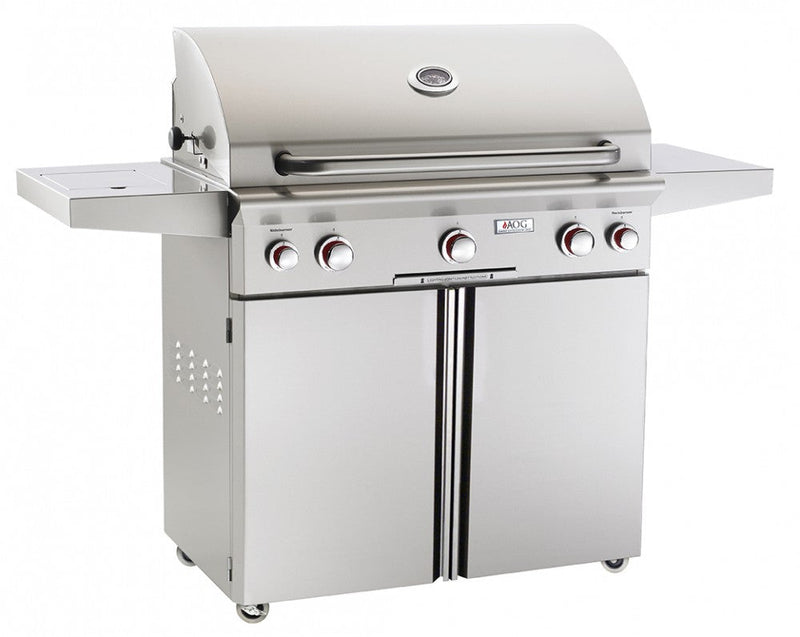 American Outdoor Grill T-Series - 36-Inch 3-Burner Portable Grill with Rotisserie and Single Side Burner - Liquid Propane Gas - AOG36PCT