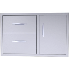 Sunstone 36" Beveled Style Double Drawer & Door Combo w/Removable Support Frame - BA-DDC36