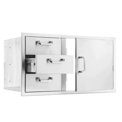 PCM 260 Series 39 Inch Access Door & Double Drawer Combo (Reversible) - BBQ-260-DDC-39