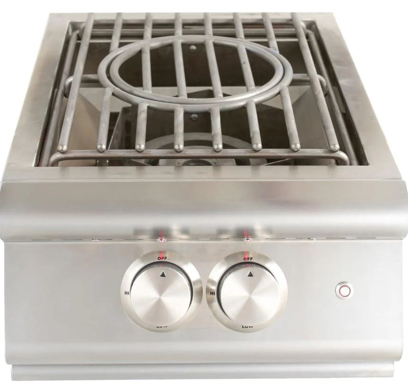 Blaze Premium LTE Built-In Natural Gas High Performance Power Burner W/ Wok Ring & Stainless Steel Lid - BLZ-PBLTE-NG