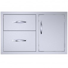 Sunstone 36" Classic Series Flush Style Double Drawer & Door Combo - C-DDC36