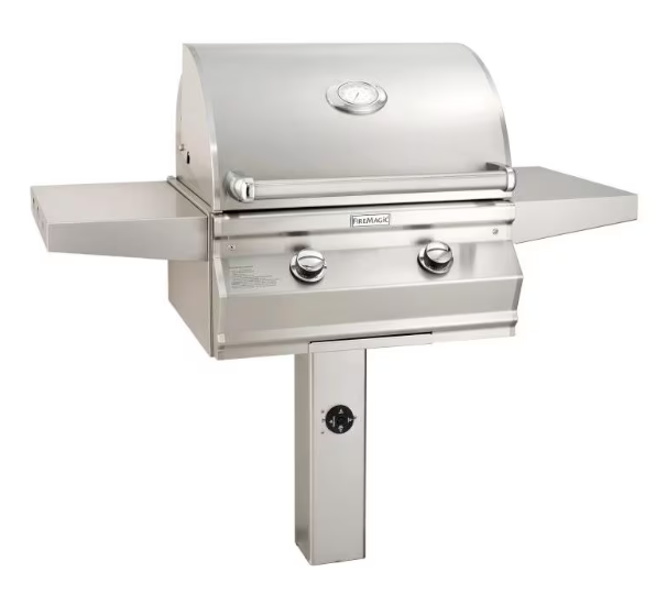 Fire Magic Choice Multi-User - 24-Inch 2-Burner In-Ground Post Grill with Analog Thermometer - Natural Gas - CM430S-RT1N-G6