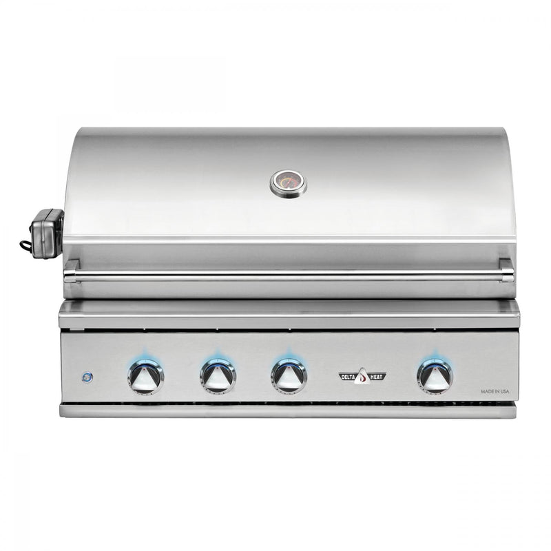 Delta Heat - 38-Inch 3-Burner Built-In Grill with Sear Zone & Infrared Rotisserie Burner - Natural Gas - DHBQ38RS-DN