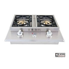 Lion Stainless Steel Drop In Natural Gas Double Side Burner - L1634